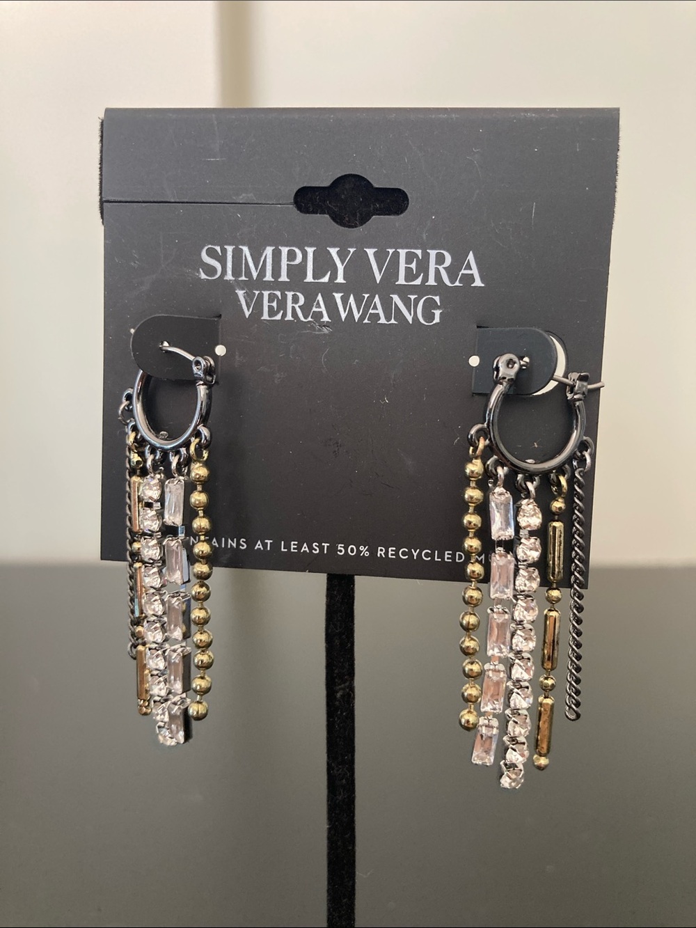 Simply Vera Vera Wang Gold & Silver Crystal Drop Earrings